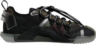 Dolce & Gabbana Camouflage Lage Top Sneakers - Heren - Sneakers - Zwart - 44 1/2 EU - Katoen - Schoenen