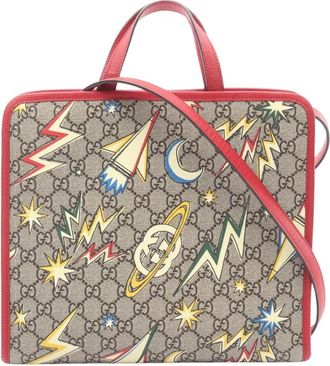 Gucci Pre-owned GG Supreme Monogram Cosmetic Case met Kosmische Print - Dames - Vintage Handtas - Veelkleurig - ONE Size - Vintage
