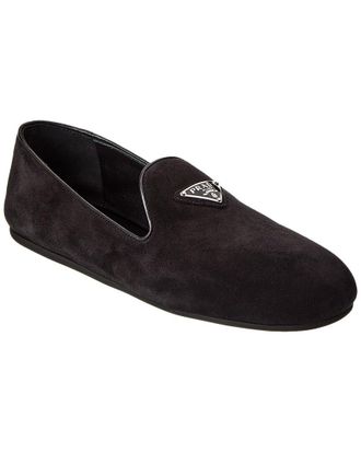 Prada Logo Suede Loafer