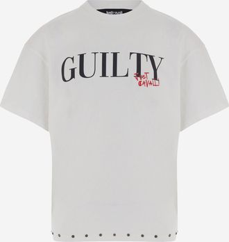 Just Cavalli Camiseta de algod&oacute;n con logo estampado de Just Cavalli