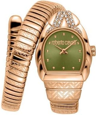 Roberto Cavalli Aurora Snake Wraparound Bracelet Watch, 24mm x 30mm in Rose Gold at Nordstrom Rack