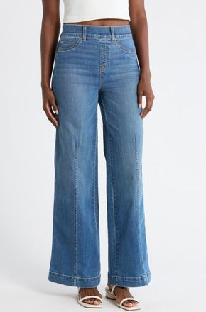 Spanx Wide Leg Pull-On Jeans in Vintage Indigo at Nordstrom, Size Small