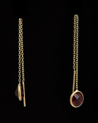 Italian Gold, Inc 14K Italian Gold Garnet Threader Earrings