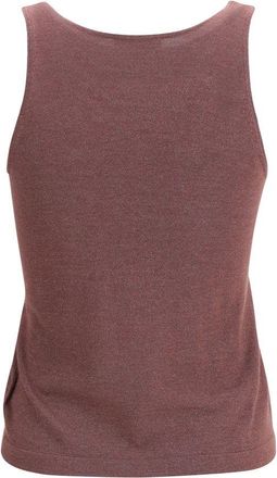 Brunello Cucinelli Womens Bordeaux Cashmere Sleeveles T-Shirt
