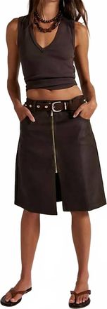 Free People Sycamore Vegan Midi Skirt In Rusty