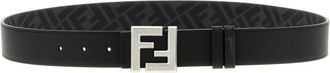 Fendi Black FF Buckle Reversible Belt