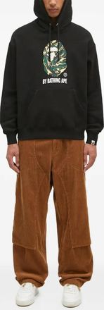 A Bathing Ape Felpa con stampa camouflage e cappuccio - Nero