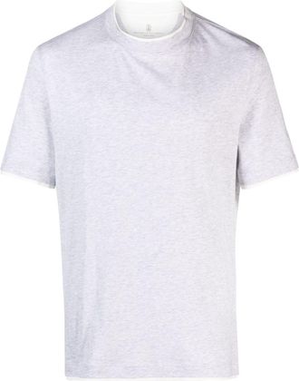 Brunello Cucinelli layered-effect cotton T-shirt - men - Cotton - L - Grey