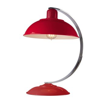 Loops Table Lamp Curved Arm Retro Style Office Light Traffic Red LED E27 60W Bulb