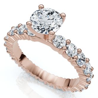 Pompeii3 2 1/4Ct Diamond Eternity Engagement Ring 14k Gold Lab Grown EF/VS