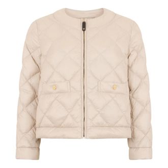 Max Mara Down Jackets, female, Beige, Size: S Cropped Jacket
