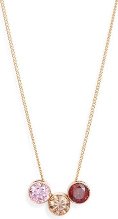 Set & Stones Multibirthstone Pendant Necklace in Gold /3 Charms at Nordstrom