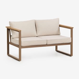 Sklum Sklum - Sof&aacute; De Jard&iacute;n De 2 Plazas En Aluminio Y Madera De Acacia Lipov
