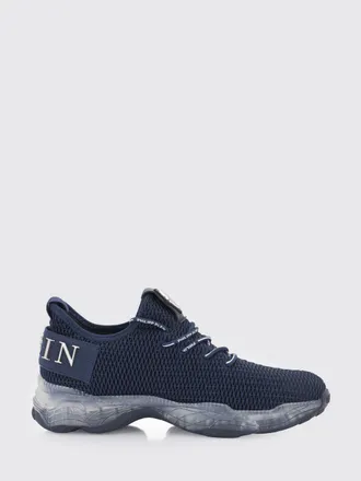 Philipp Plein Sneakers basse stringate in tessuto tecnico a maglia con logo