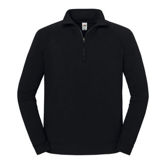 Fruit Of The Loom Fruit of the Loom Heren Iconic Premium Sweatshirt met Quarter Zip (Zwart)