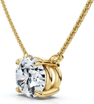 Pompeii3 1Ct Solitaire Oval Diamond Pendant 14k Gold Womens 18 Chain Lab Grown