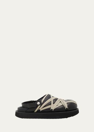 Rick Owens Mens Megalace Leather Slides