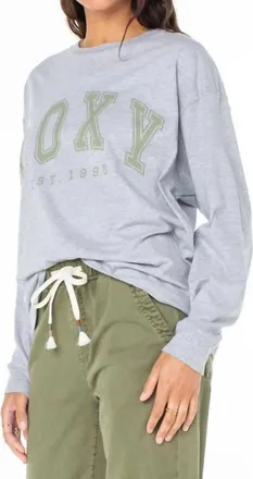 Roxy Collegiate Arch Long Sleeve T-Shirt In Heritage Heather