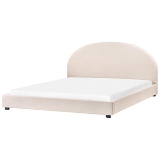 Beliani Beliani - Cama Con Somier Minimalista De Tela 180 X 200 Cm Beige Claro Vaucluse