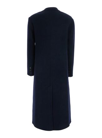 Jucca Womens Double-Breasted Coat Blue Wool Cashmere