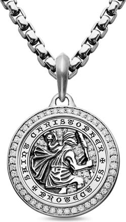 David Yurman Pendente St. Christopher in argento sterling (34,5mm)