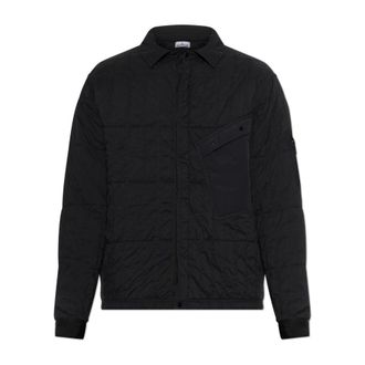 Stone Island Logo Patch Jas - Heren - Zomerjassen - Zwart - M - Nylon - Jassen