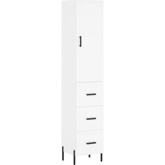 vidaXL Vidaxl - Aparador Alto Madera Contrachapada Blanco 34,5x34x180 Cm