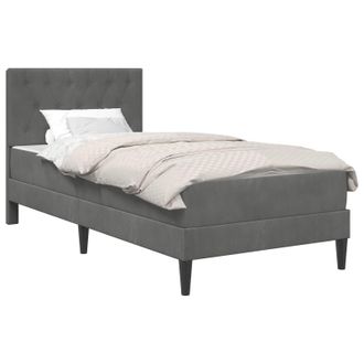 vidaXL Struttura Letto Con Materasso Grigio Scuro 80 X 200 Cm Velluto Vidaxl