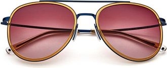 Paradigm 19-35 Navy Mens Sunglasses Brown Size 55