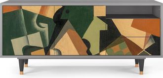 StoryZ Mueble de TV multicolores 2 cajones y 2 puertas L 125 cm