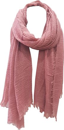 World of Shawls Ladies Distressed Crinkle Scarf Maxi Wrap Large Warm Soft (Dusky Pink)