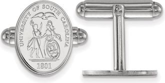 Diamond2Deal Sterling Silver Rhodium-plated South Carolina Crest Cuff Links