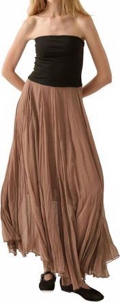 Promesa Colorblock Strapless Textured Chiffon Maxi Dress In Black, Taupe