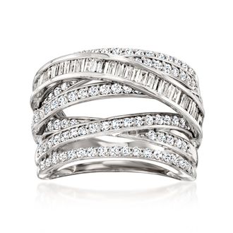 Ross-Simons Lab-Grown Diamond Highway Ring in Sterling Silver