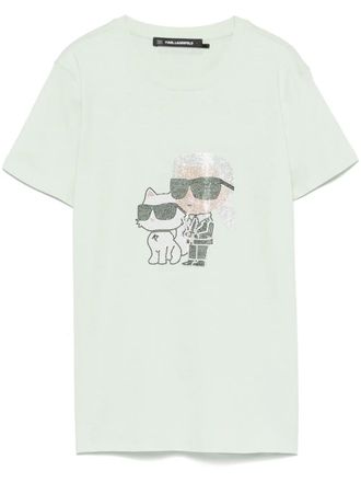 Karl Lagerfeld T-shirt con strass - Verde