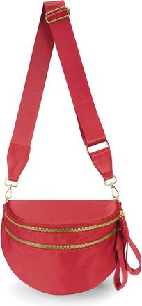 Generic Crossbody Bag for Women and Girls Bum Handbag, Durable Strap Roomy Versatile Mom-Friendly Diaper Bag with Different Pockets (Deep Red)