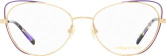 Emilio Pucci EP5141 Floating Oval Metal Eyeglasses - Gold