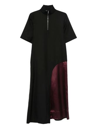 Plan C panelled midi dress - women - Fabric - 40 - Black