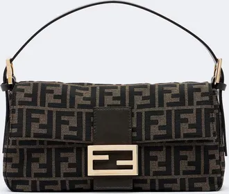 Fendi Bolso de hombro Baguette 26424 Small de lona