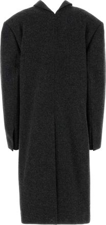 Prada Womens Coat Gray Virgin Wool