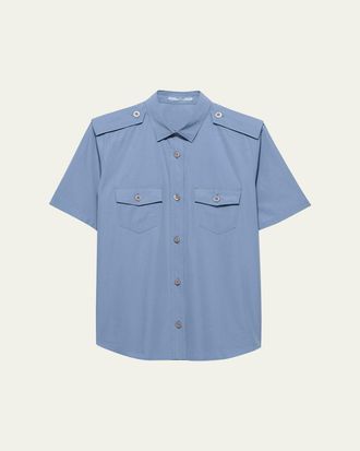 Prada Short-Sleeve Cotton Utility Shirt
