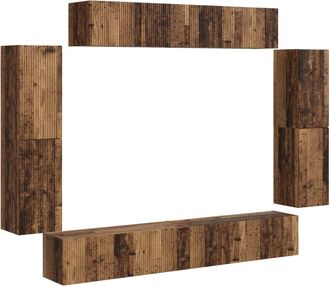 vidaXL Mueble De Tv 8 Uds. Madera Vieja Vidaxl