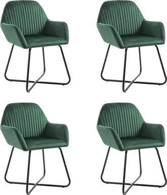 vidaXL Vidaxl - Sillas De Comedor 4 Unidades Terciopelo Verde