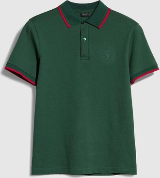 Gucci Cotton Piquet Polo Shirt With Embroidery, Size XS, Green