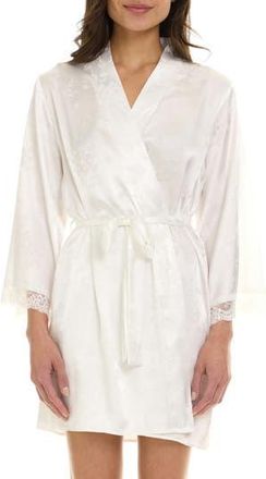 Flora Nikrooz Eloisa Floral Satin Wrap in Ivory at Nordstrom Rack, Size X-Large
