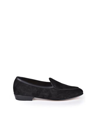 Baudoin & Lange Velvet Loafer - Black