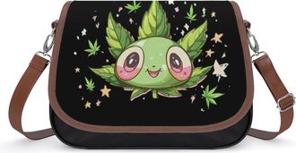 Generic Cute Weed Womens Crossbody Bag Fashion Shoulder Handbags Message Tote Bag with Adjustable Strap