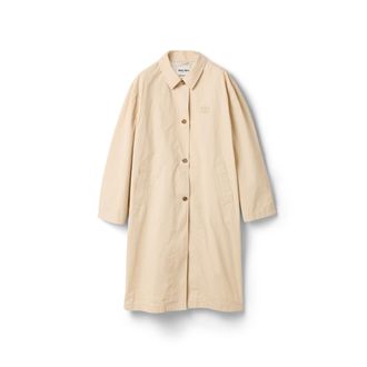 Miu Miu Old Gabardine Single-breasted Trench Coat, Woman, Soy Green, Size 40