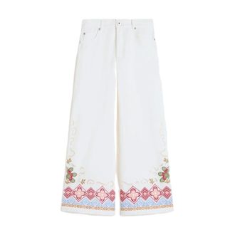 Max Mara Wide Trousers, female, White, Size: 2XS Wkdadunco Pants