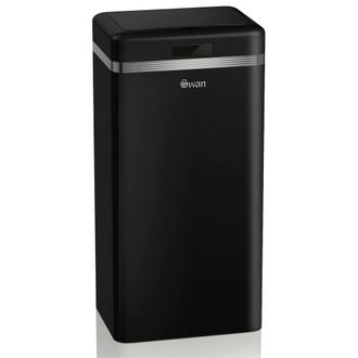 SWAN Swka4500bneu Cubo De Basura Cocina Autom&aacute;tico, Sensor De Movimiento, 45l, Met&aacute;lico, Papelera Reciclaje Negro